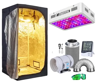 Produktbild von Indoor-Hydroponik-Anbausystem, LED-Wachstumslichter, Komplettset, Zeltsets 1-a, 100x100x200cm Set
