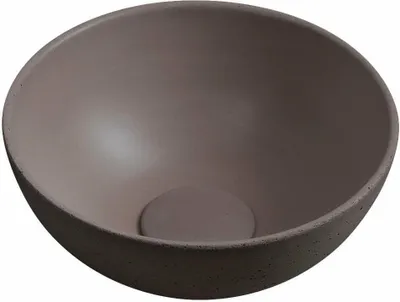 Zdjęcie produktu dla Umywalka betonowa MINOR do postawienia, średnica 26 cm, ciemnobrązowa matowa