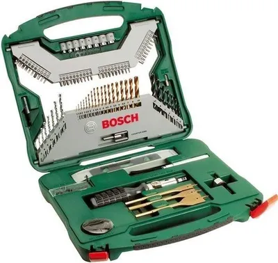 Zdjęcie produktu dla Zestaw wierteł i bitów tytanowych Bosch X-Line, 100 sztuk, Do drewna, metalu i betonu