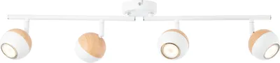 Produktbild von BRILLIANT SCAN LED Deckenstrahler 75 cm Metall Weiß / holz hell 4-Flammig
