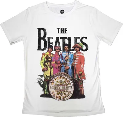 Image de The Beatles - "Sgt Pepper" T-shirt pour femme RO10348 (S) (Blanc)