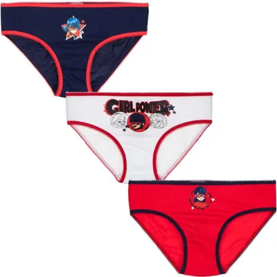 Produktbild von Miraculous Ladybug Kinder Unterhose Slips 3er Pack Bio Baumwolle – 92/98