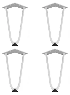 Image de Elzusha - Lot de 4 pieds robustes en acier pour tables, en forme de barrette, avec vis incluses
