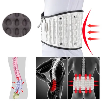 Produktbild von Sonstige Bandagen, Rückenbandage, aufblasbar, Dekompression, Rückenstütze, Rückengürtel, 140 cm, mit Verlängerungsgurt und Luftpumpe