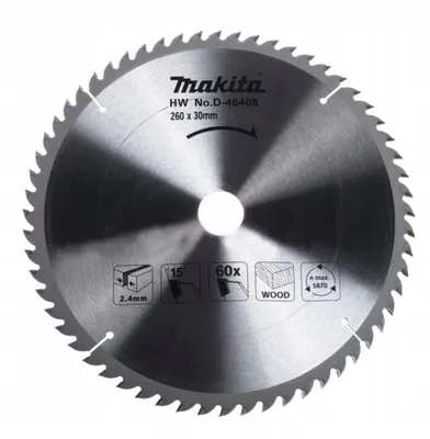 Image de Makita D-46408 Lame de scie circulaire standard TCT 260 x 30 mm 60T bois