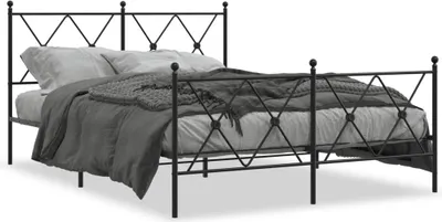 Produktbild von "Rabatt" Bettgestell Komfort - mit Lattenrost - mit Kopf- und Fußteil Metall Schwarz 140x200 cm - Klassische Betten CC17275