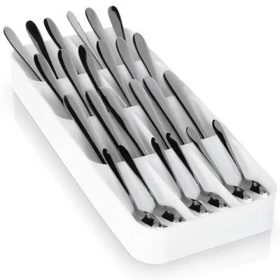 Image de Organisateur à couverts pour tiroir - 39 x 17 cm - Plastique - Blanc