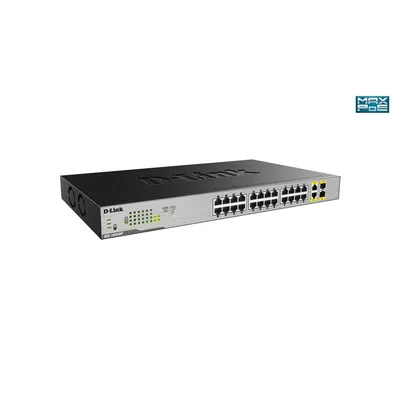 Obrázek produktu pro D-Link DGS-1026MP, Nespravované, Gigabit Ethernet (10/100/1000), Podpora napájení po Ethernetu (PoE), Instalace do racku