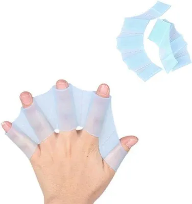 Imagen del producto de Guantes de silicona para natación, ideales para entrenamiento y deportes acuáticos. Paletas de mano para buceo y natación