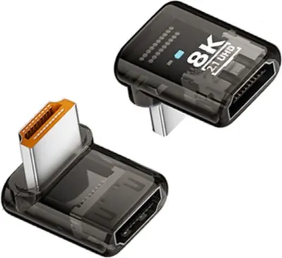 Produktbild von INF UHD 90 Grad HDMI 2.1 Adapter ABS 8K@60Hz Winkelstecker für TV Monitor 3er Set Schwarz