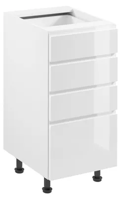 Obrázek produktu pro Dolní šuplíková skříňka ARBOR - šířka 40 cm, lesklá bílá / bílá