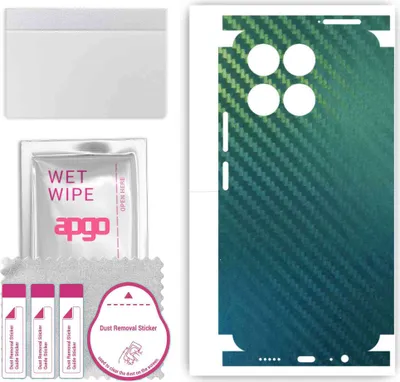 Produktbild von apgo Rückseite + Seiten Schutzfolie, Skin, kompatibel mit Honor X6a, Hinten Displayschutzfolie aus Vinylfolie, kratzfest, einfache Montage - Kohlenstoff-Chamäleon CAKA1