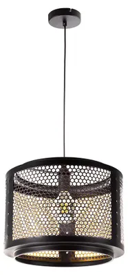 Produktbild von LED Hängelampe, Gitteroptik, schwarz gold, H 150 cm