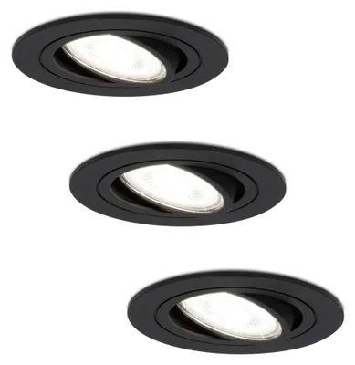 Produktbild von hoftronic LED Einbaustrahler 3x4W 345lm 6500K Dimmbar Schwarz IP20