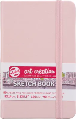 Produktbild von Talens Art Creation - Skizzenbuch Art Creation 80 weiße Blätter 140gr 90x140mm rosa | 5 Stück