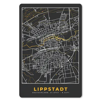 Produktbild von MuchoWow® Mauspad Mousepad Stadtplan - Deutschland - Gold - Lippstadt - Karte 40x60 cm - Mousepads - Maus Mat - Pad - Mausunterlage - Schreibtisch Accesoire