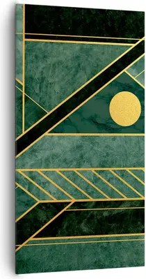 Produktbild von Bild auf Leinwand - Leinwandbild - Einteilig - Grün Stück geometrisch - 65x120cm - Wand Bild - Wanddeko - Wandbilder - Leinwanddruck - Bilder - Wanddekoration - Leinwand bilder - PA65x120-4797