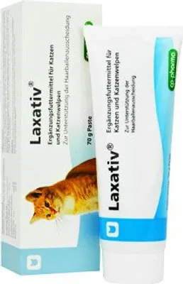 Produktbild von Ergänzungsfuttermittel für Katzen Laxativ Paste 70g zur Haarballenausscheidung Kaninchenaroma