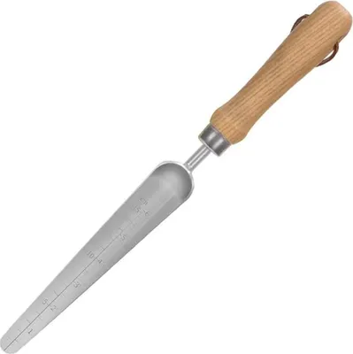 Produktbild von Gartenkelle aus rostfreiem Stahl mit Holzgriff - zum Umtopfen von Unkraut und Pflanzen, Gartenbau, Graben, Jäten und Stecklinge.