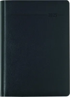 Immagine prodotto di Libro Calendario Balacron nero 2025 - Calendario ufficio A5 - Timer esecutivo - 1 giorno 1 pagina - 416 pagine - Copertina Balacron - Zettler