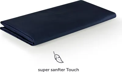 Produktbild von Blumtal Basic Betttuch 240x275 cm für Matratzen 160x200 cm - Bettlaken ohne Gummi - es Betttuch ohne Gummi Blau
