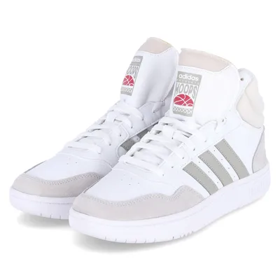 Produktbild von Adidas Sneaker HOOPS 3.0 MID Sport Leder und Synthetik Weiß Größe: 43