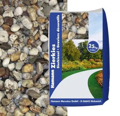 Produktbild von Quarzkies mit einer Körnung von 2 bis 5 mm, 25 kg, aus gesiebten Partikeln