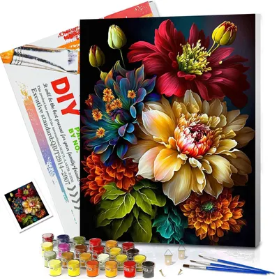 Malen nach Zahlen Set für Erwachsene, 30x40 cm, Leinwand mit Rahmen
