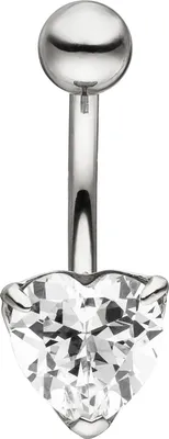 Produktbild von Bauchnabel Piercing Herz Edelstahl 1 Zirkonia