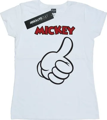 Zdjęcie produktu dla Disney – koszulka damska „Mickey Mouse Thumbs Up” BI31399 (M) (biała)