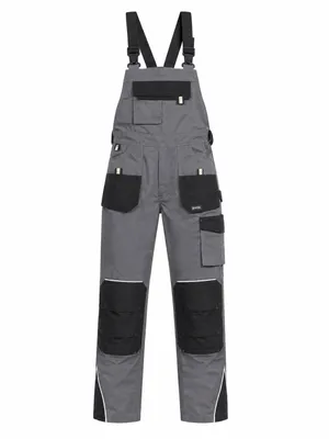 Produktbild von Arbeitslatzhose - graue Latzhose 52 - schwarze Latzhose - strapazierfähige Arbeitskleidung - COMMANDO