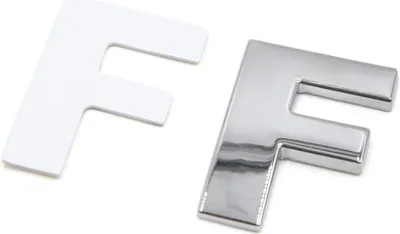 Produktbild von Silberfarbener Metall-F-Buchstaben-Alphabet-Aufkleber, Emblem Abzeichen, Aufkleber für Auto