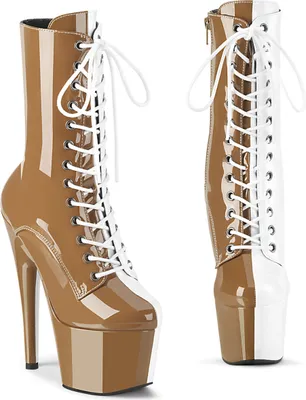 Produktbild von ADORE-1040TT Damen Booties von Pleaser, Braun Weiß , EU 41, US 11