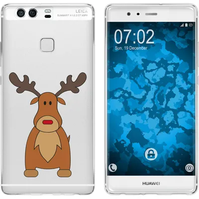 Produktbild von PhoneNatic Case kompatibel mit Huawei P9 Silikon-Hülle X Mas Weihnachten Rentier M3