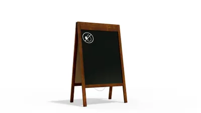 Produktbild von Kundenstopper - lackierter Holzrahmen 100x60cm Breiter oberer Rahmen mit Platz für Druck