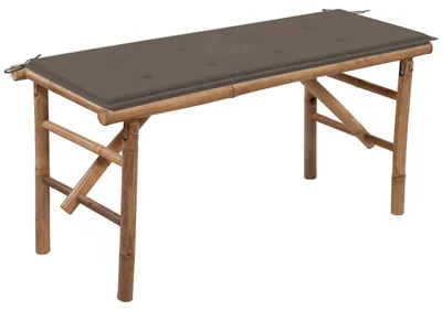 Produktbild von vidaXL Klappbare Gartenbank mit Auflage 118 cm Bambus