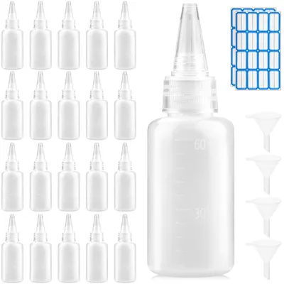 20er-Pack 60 ml Squeeze-Flaschen, transparent, PE, inkl. Trichter