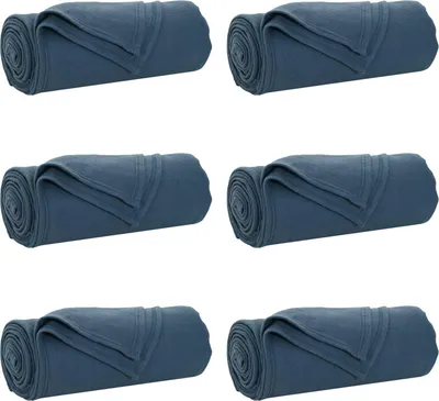 Produktbild von vidaXL Wohndecken 6 pcs Marineblau 240 x 220 cm Fleece