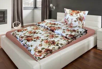 Produktbild von Bettwäsche VINTAGE ROSE Mako-Satin Digitaldruck Multicolor Schwarz 135x200cm 80x80cm Reißverschluss