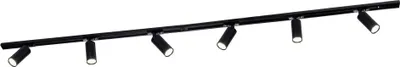 Produktbild von Ledvion - Schienensystem lampen, 2m, 1-Phasen, ohne GU10 Leuchtmittel, Schwarz, 6-flammig Spot, spotlight, deckenspot, deckenstrahler, strahler lampe