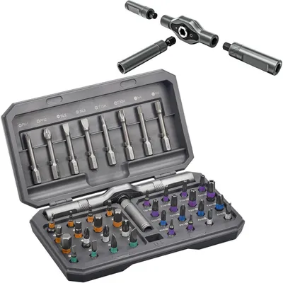 Immagine prodotto di Set di cacciaviti magnetici 42-in-1 con impugnatura a cricchetto e 40 punte