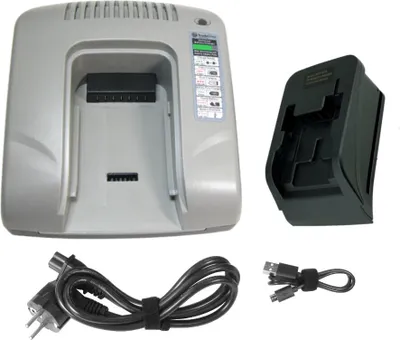 Produktbild von Trade-Shop Akku Ladegerät Ladestation 14,4V Li-Ion mit USB kompatibel mit Black & Decker HP148F4L HP148F4LBK HP148F4LK EGBL148K EGBL148KB