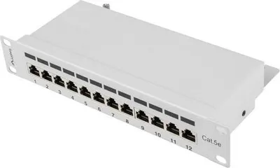 Produktbild von Lanberg PPF5-9012-S, RJ-45, Cat5, Cat5e, Grau, Metall, Rackeinbau, 1U