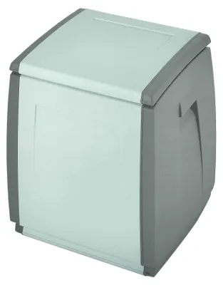 Aufbewahrungsbox 120 l, 54x54x57 cm, Kunststoff, grau, mit Rollen, wetterfest