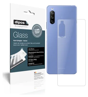 Produktbild von 2x Schutzfolie für Sony Xperia 10 III Rückseite matt - Anti-Shock 9H Folie dipos