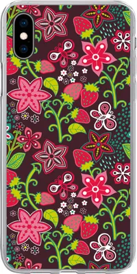 Produktbild von MuchoWow® Handyhülle Schutzhülle Hülle für Telefoonhoesje iPhone Xs Mädchen - Obst - Blumen - Muster - Mädchen - Kinder - Kind - Kind Silikon Softcase Handy Hülle - Handytasche