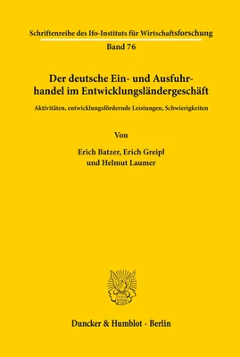 Produktbild von Der deutsche Ein- und Ausfuhrhandel im Entwicklungsländergeschäft.