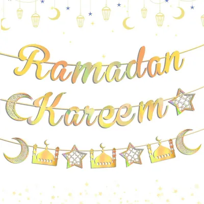 Obrázok produktu pre Ramadan Kareem – girlandy, zlatý banner, dekorácie Eid Mubarak