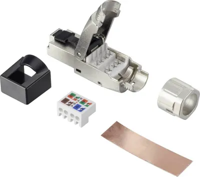 Produktbild von Renkforce Renkforce CAT 8.1 RJ 45-Feldkonfektionsstecker RF-4495306 Stecker Polzahl Sensoren 8P8C Silber 1 St.