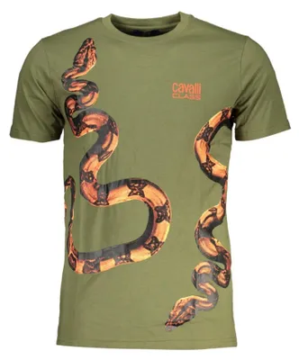 Produktbild von Herren Kurzarm T-Shirt in Grün mit Rundhals und Druckmotiv
